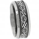 COI Tungsten Carbide Dome Celtic Wedding Band Ring - 3111