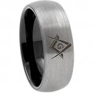 COI Tungsten Carbide Dome Masonic Wedding Band Ring - TG3649