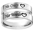 COI Tungsten Carbide His Crazy Her Weirdo Ring-TG3071AA