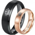 COI Tungsten Carbide King Queen Wedding Band Ring - TG3063