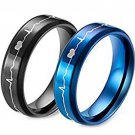 COI Tungsten Carbide HeartBeat Wedding Band Ring - TG3098AA