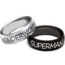 COI Tungsten Carbide SuperMan Wonder Woman Ring - TG3642A
