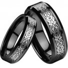 COI Black Tungsten Carbide Celtic Wedding Band Ring - TG2189