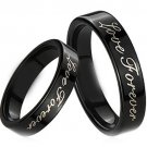 COI Black Tungsten Carbide Love Forever Ring - TG1904