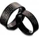 COI Black Tungsten Carbide Ring With Custom Engraving - TG3613