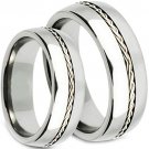 COI Tungsten Carbide Cable Wedding Band Ring - TG3798