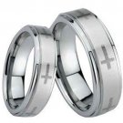 COI Tungsten Carbide Cross Couple Wedding Band Ring - TG1510