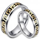 COI Tungsten Carbide Greek Key Wedding Band Ring-TG2956A