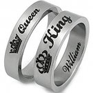 COI Tungsten Carbide King Queen Wedding Band Ring - TG2856AA