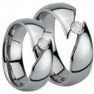 COI Tungsten Carbide Solitaire Wedding Band Ring - TG882