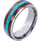 COI Tungsten Carbide Ring With Turquoise & Wood - TG4688