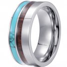 COI Tungsten Carbide Ring With Turquoise & Wood-TG4424