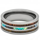 COI Tungsten Carbide Ring With Wood & Mother of Pearl-TG4285