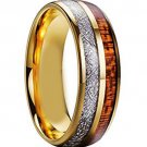 COI Tungsten Carbide Ring With Wood and Meteorite-TG793AA