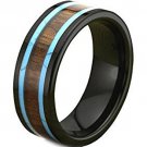 COI Tungsten Carbide Turquoise & Wood Ring - TG1823AA