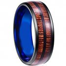 COI Tungsten Carbide Two Tone Wood Wedding Band Ring-TG4009