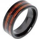 COI Black Tungsten Carbide Wedding Band Ring With Wood-TG3475AA