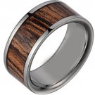 COI Tungsten Carbide Wedding Band Ring With Wood - TG2611