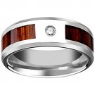 COI Tungsten Carbide Wedding Band Ring With Wood - TG2612
