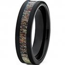 COI Black Tungsten Carbide Deer Antler Wedding Band Ring - TG1063