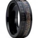 COI Black Tungsten Carbide Deer Anter & Wood Ring - TG3140