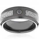 COI Black Tungsten Carbide Meteorite Wedding Band Ring-TG157