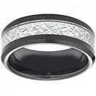 COI Black Tungsten Carbide Meteorite Wedding Band Ring-TG2435