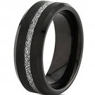 COI Black Tungsten Carbide Meteorite Wedding Band Ring-TG4747