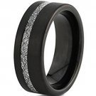 COI Black Tungsten Carbide Ring With Meteorite - TG4630