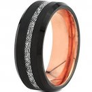 COI Tungsten Carbide Two Tone Ring With Meteorite - TG4641