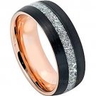 COI Tungsten Carbide Two Tone Ring With Meteorite-TG3449AA