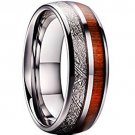 COI Tungsten Carbide Wood Meteorite Wedding Band Ring-TG4739