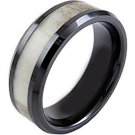 COI Black Tungsten Carbide Antler Wedding Band Ring - TG3712