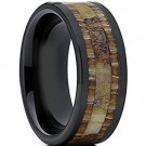 COI Black Tungsten Carbide Deer Antler & Wood Ring - TG1426AA