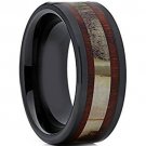 COI Black Tungsten Carbide Deer Antler Wedding Band Ring-TG2034