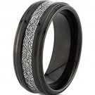 COI Black Tungsten Carbide Ring With Meteorite- TG4633