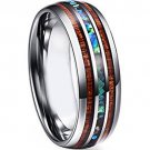 COI Tungsten Carbide Wood Mother of Pearl Ring - TG4737