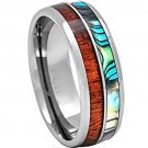 COI Tungsten Carbide Ring With Wood & Mother Of Pearl - TG4035
