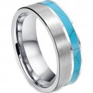 COI Tungsten Carbide Wedding Band Ring With Turquoise - TG3496A