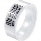 COI Ceramic Barcode Wedding Band Ring - TG3948