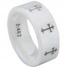 COI Ceramic Cross Wedding Band Ring - TG1301