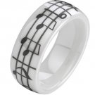 COI Ceramic Music Note Wedding Band Ring - TG2139A