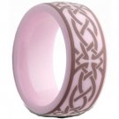 COI Pink Ceramic Wedding Band Ring - TG2559AA