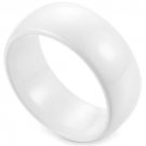 COI White Ceramic Dome Wedding Band Ring - TG1286AA