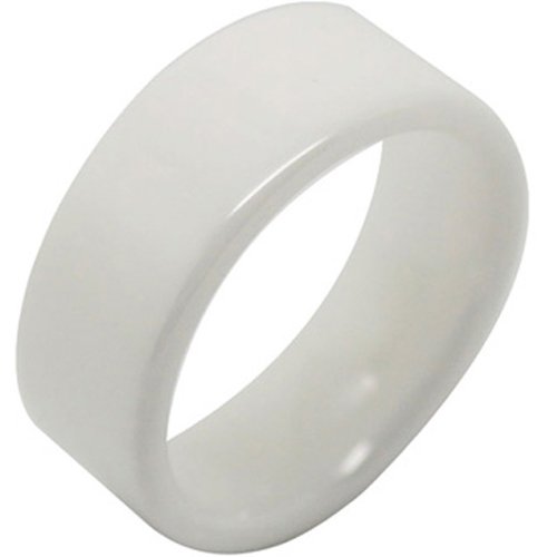 COI White Ceramic Pipe Cut Wedding Band Ring - TG2817AA