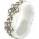 COI White Ceramic Wedding Band Ring - TG4083