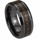 COI Black Tungsten Carbide Ring With Ceramic - TG3980