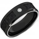 COI Black Tungsten Carbide Ring With Carbon Fiber - TG878AA