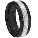 COI Black Tungsten Carbide Ring With Carbon Fiber - TG2288