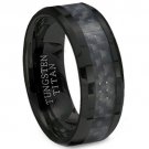 COI Black Tungsten Carbide Ring With Carbon Fiber - TG2289